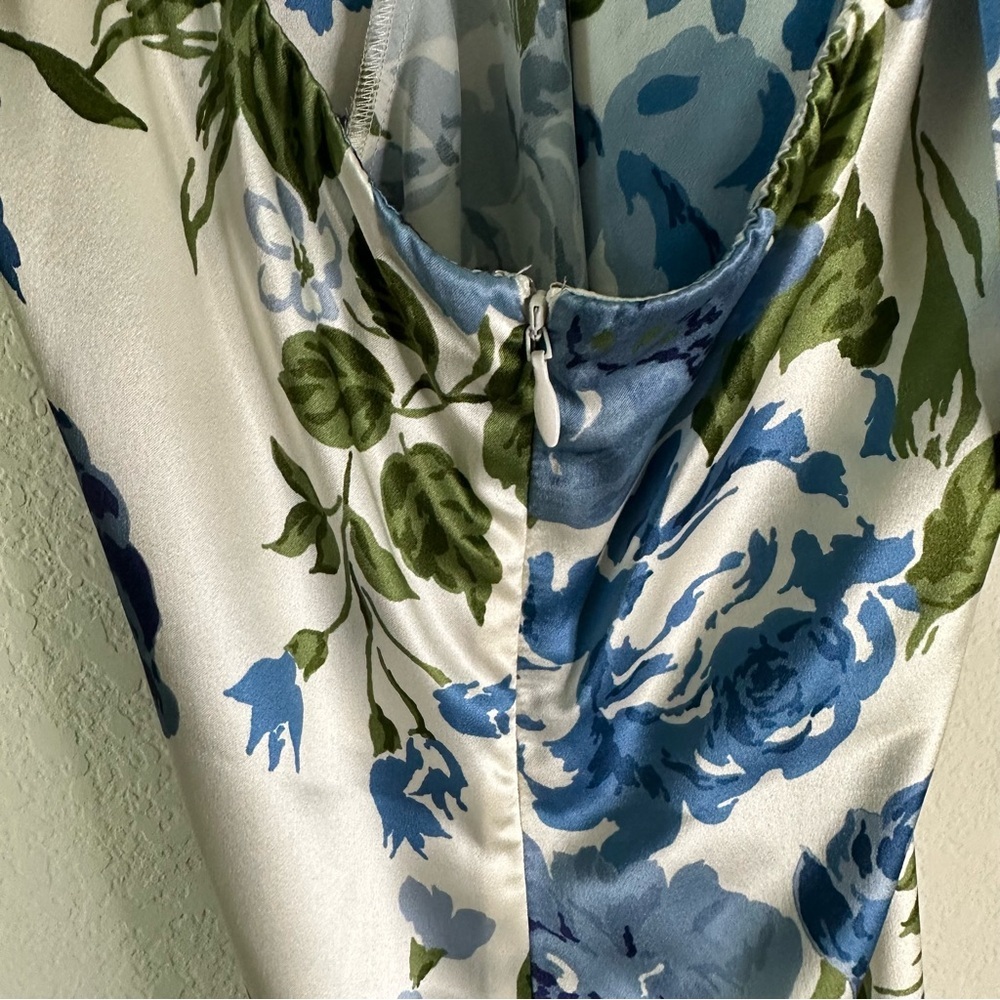 Reformation Blue and Green Floral Halter Maxi Dress - Picture 6 of 8